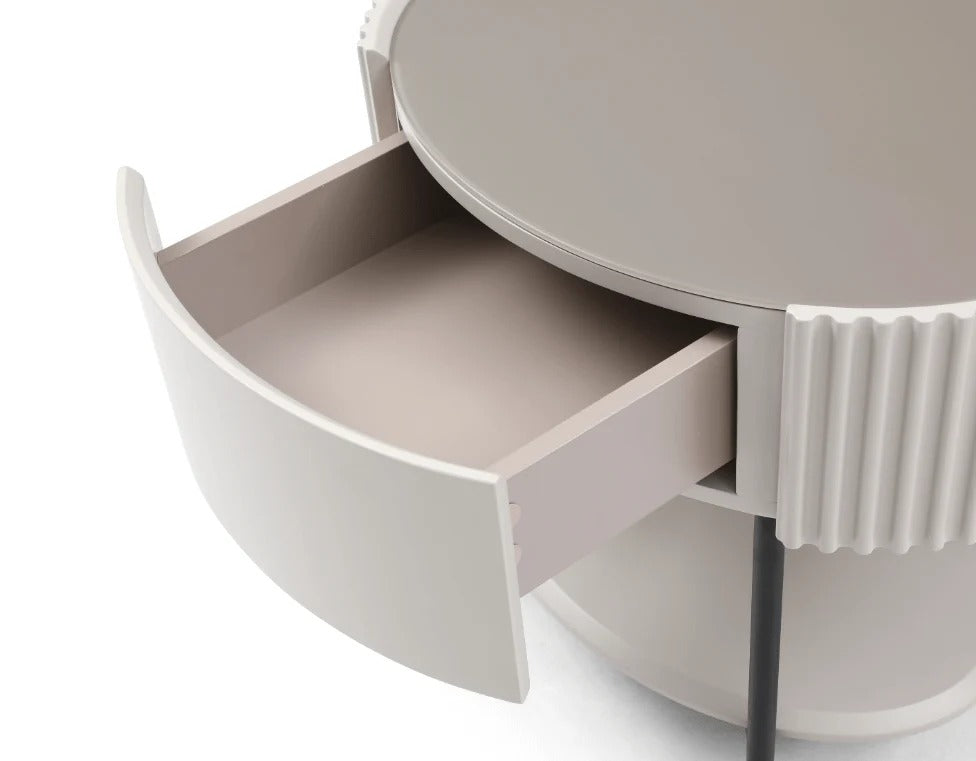 Avola Bedside Table - Matte Beige