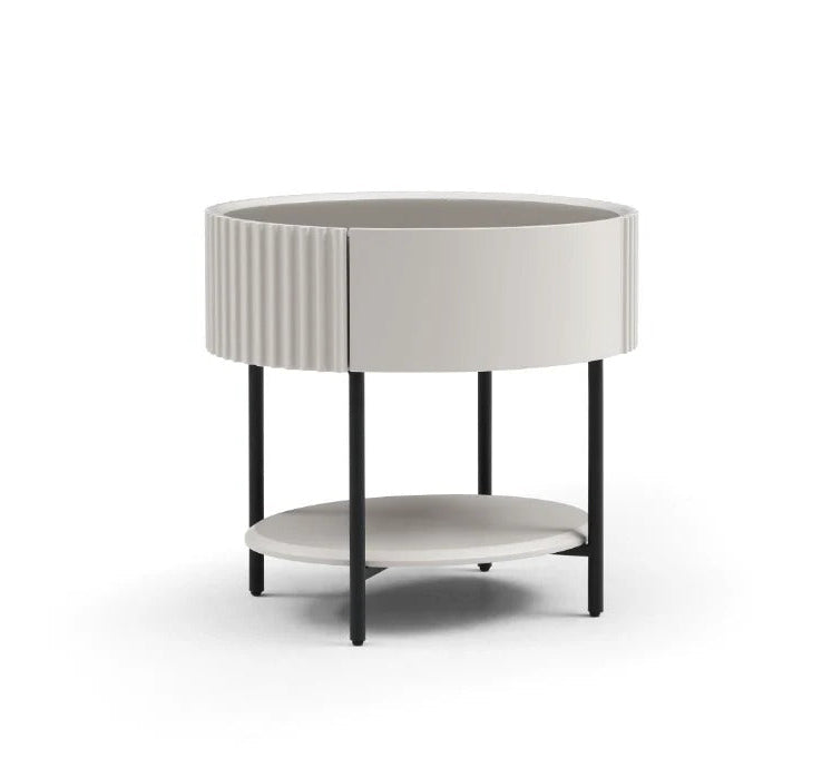 Avola Bedside Table - Matte Beige