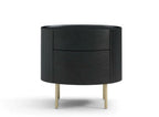 Lantine Bedside Table - Black Oak & Brass