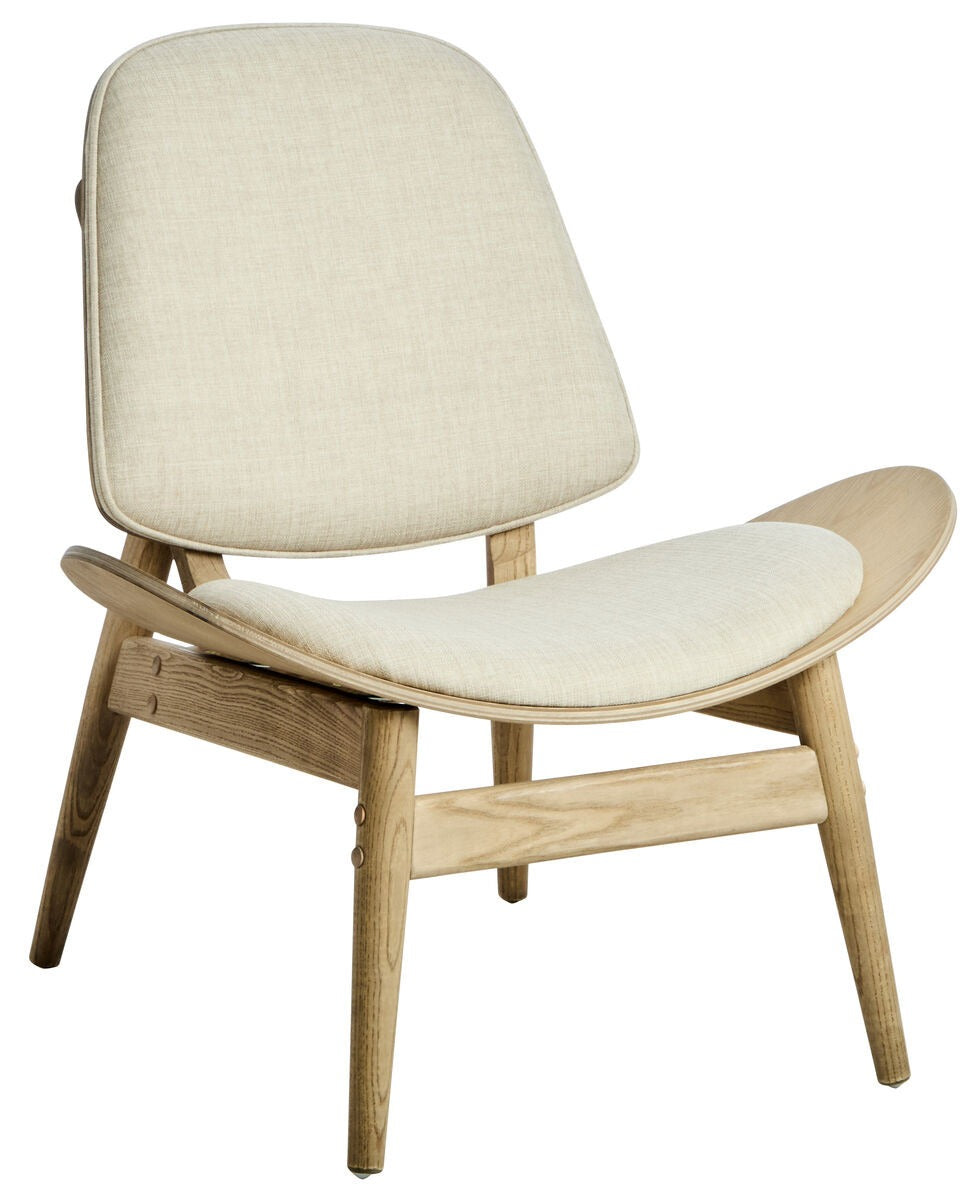 Vinsi Chair in Beige fabric on white background