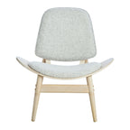 Vinsi  Fabric and Washed Elm Wood Chair