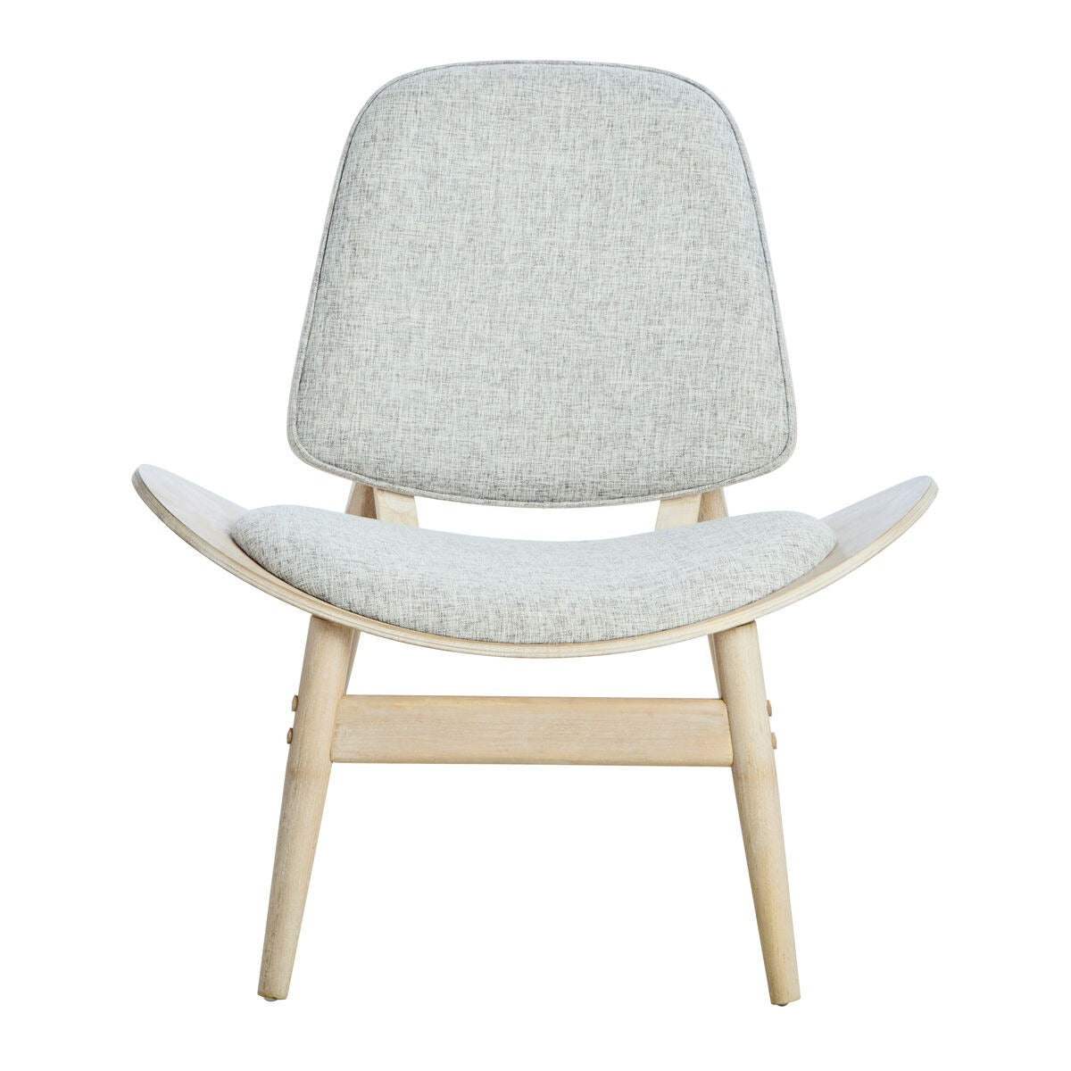 Vinsi  Fabric and Washed Elm Wood Chair