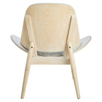 Vinsi  Fabric and Washed Elm Wood Chair