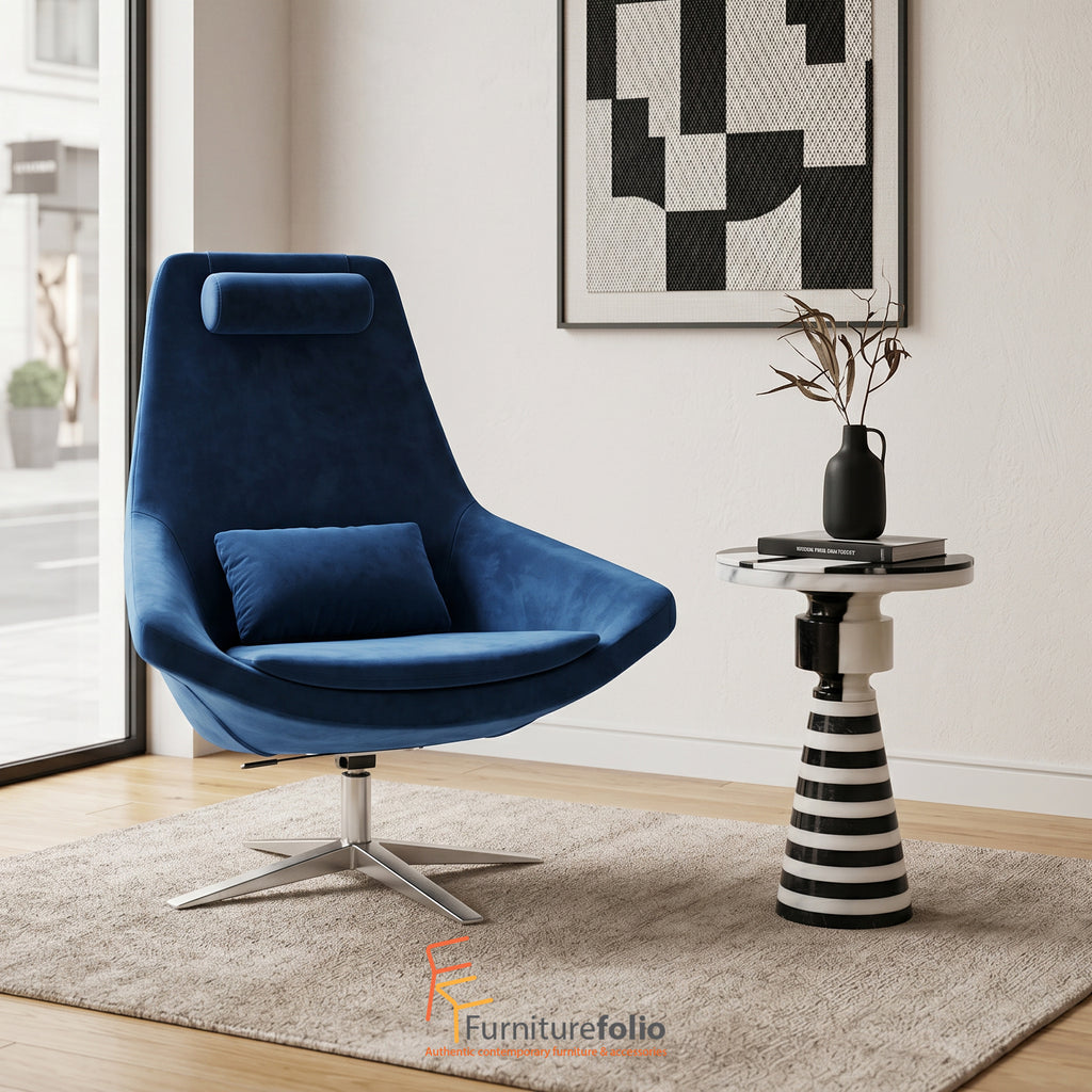 Kalo Velvet Swivel Lounge Chair