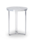 Gillmore Space Finn Collection Circular Side Table with Polished Chrome Frame
