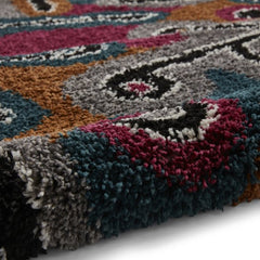 Think Rugs Machine Made Shaggy Collection - Royal Normadic Dark Multi A641
