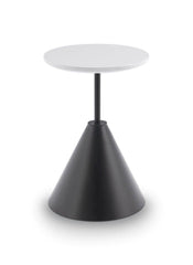 Gillmore Space Iona Collection Round Side Table with Black Matt Powder Base