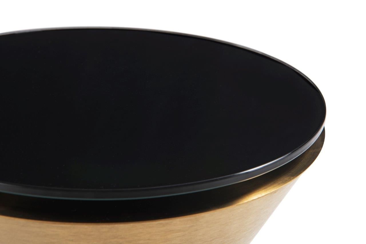 Gillmore Space Iona Collection Hourglass Side Table with Brushed Brass Base