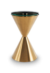 Gillmore Space Iona Collection Hourglass Side Table with Brushed Brass Base