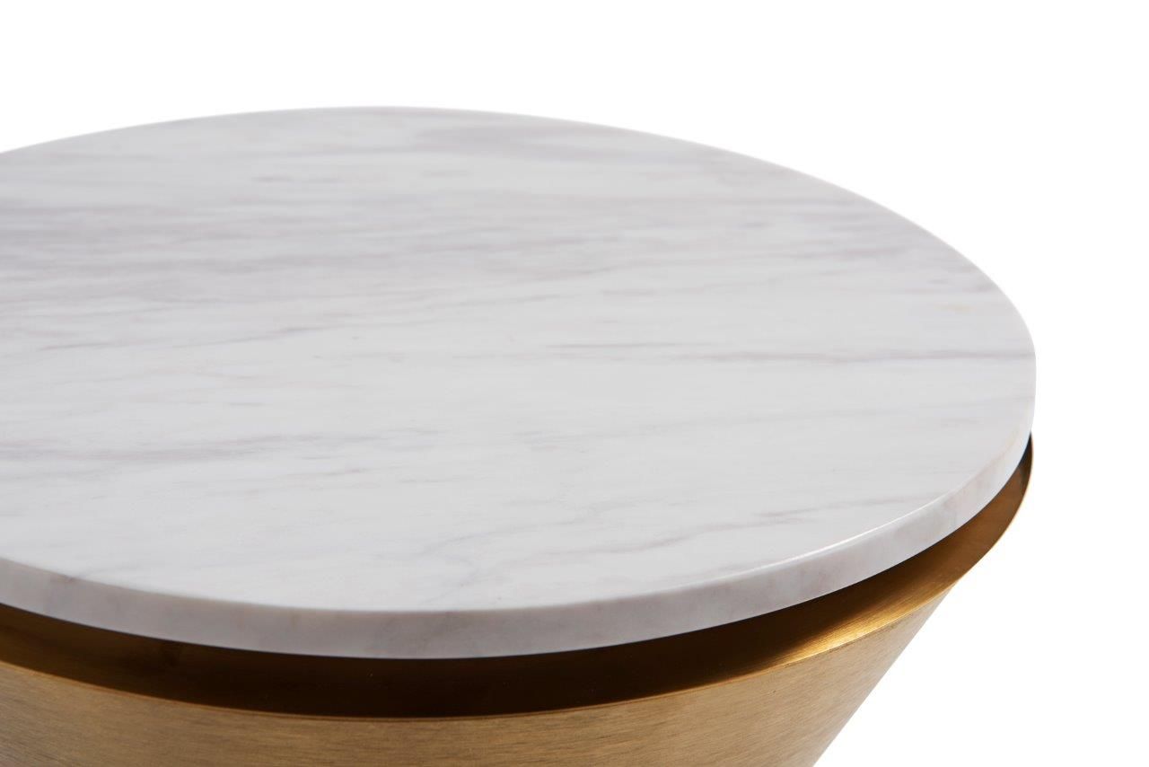 Gillmore Space Iona Collection Hourglass Side Table with Brushed Brass Base