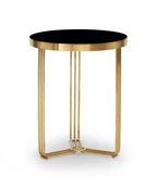 Gillmore Space Finn Collection Circular Side Table with Brushed Brass Frame