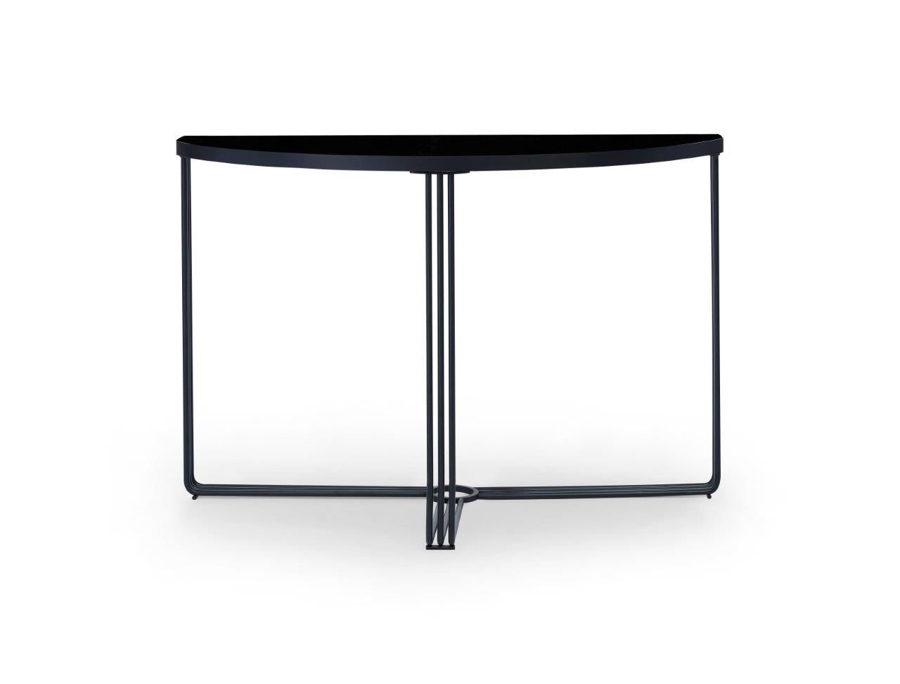 Gillmore Space Finn Collection Demi Lune Console Table with Matt Black Frame