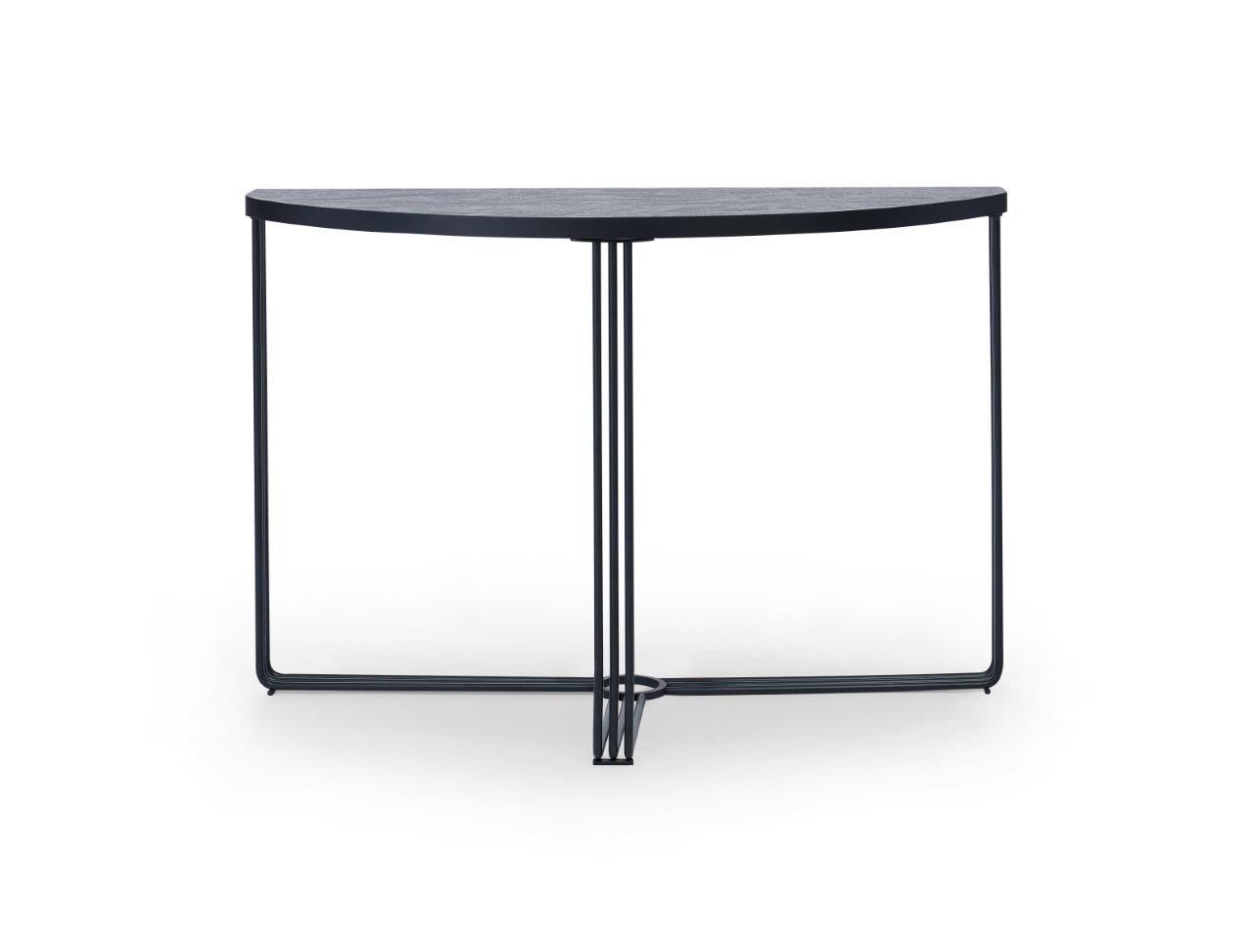 Gillmore Space Finn Collection Demi Lune Console Table with Matt Black Frame