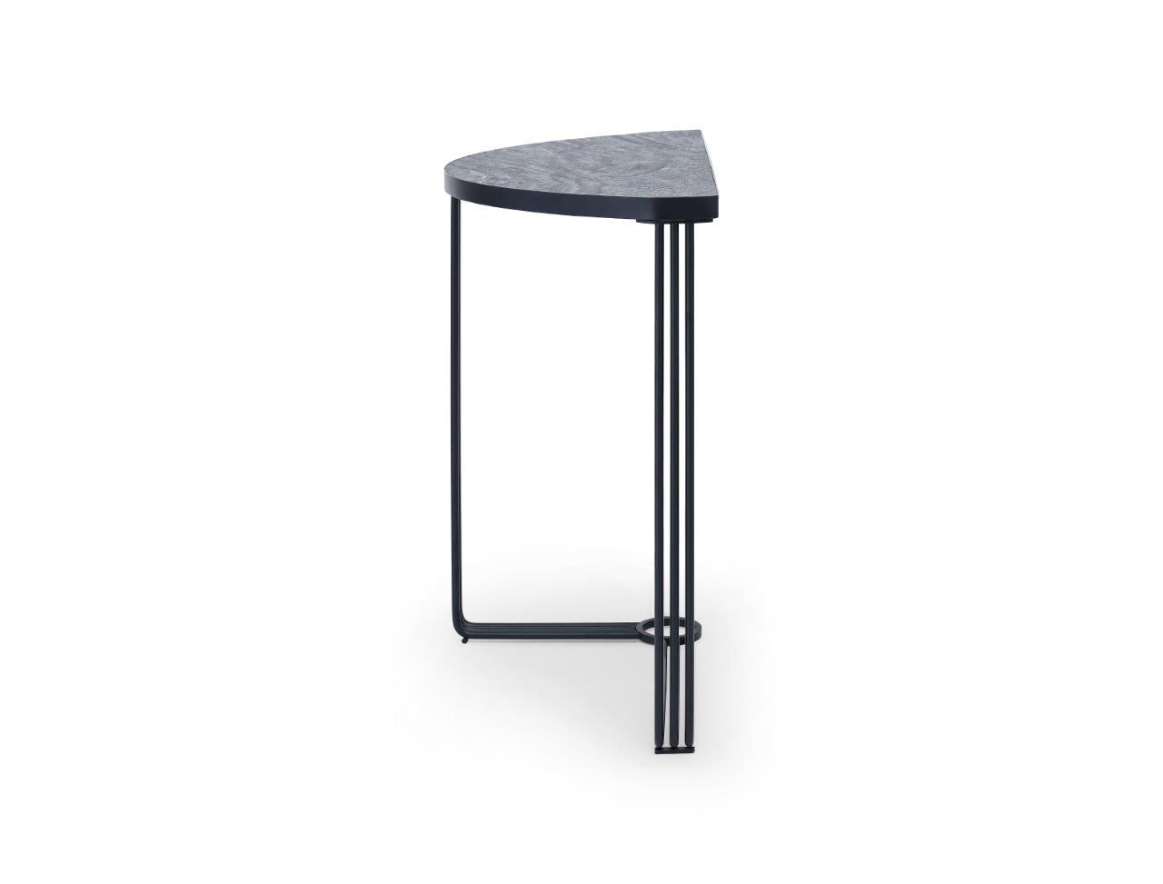 Gillmore Space Finn Collection Demi Lune Console Table with Matt Black Frame