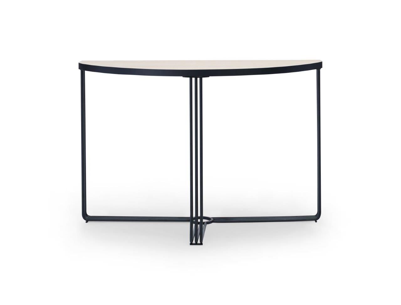 Gillmore Space Finn Collection Demi Lune Console Table with Matt Black Frame