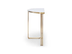 Gillmore Space Finn Collection Demi Lune Console Table with Brushed Brass Frame