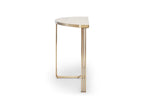 Gillmore Space Finn Collection Demi Lune Console Table with Brushed Brass Frame