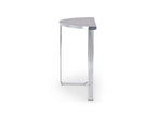Gillmore Space Finn Collection Demi Lune Console Table with Polished Chrome Frame