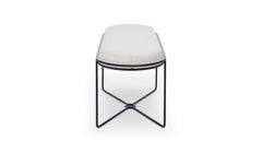 Gillmore Space Finn Collection Ottoman with Upholstered Top and Matt Black Frame