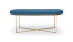 Gillmore Space Finn Collection Ottoman with Upholstered Top and Brushed Brass Frame