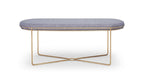 Gillmore Space Finn Collection Ottoman with Upholstered Top and Brushed Brass Frame