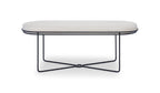 Gillmore Space Finn Collection Ottoman with Upholstered Top and Matt Black Frame