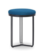 Gillmore Space Finn Collection Circular Side Table/Stool with Upholstered Top and Matt Black Frame
