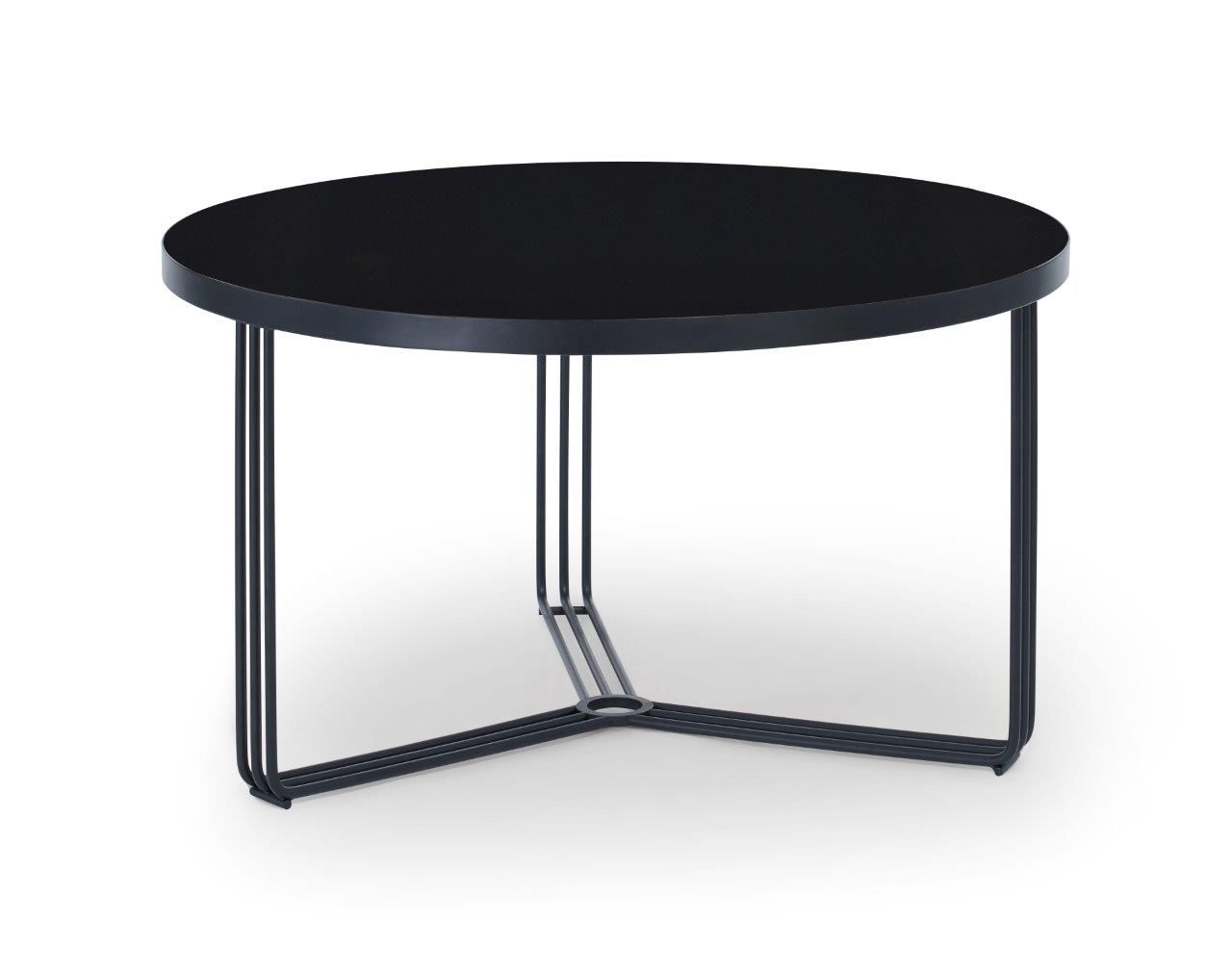 Gillmore Space Finn Collection Small Circular Coffee Table with Matt Black Frame