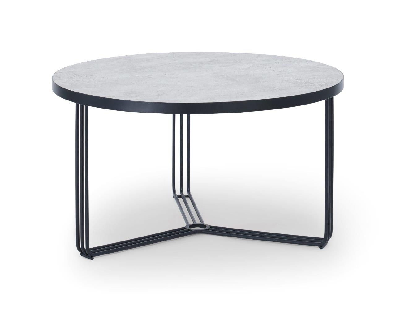 Gillmore Space Finn Collection Small Circular Coffee Table with Matt Black Frame