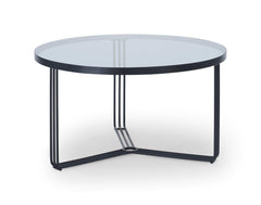 Gillmore Space Finn Collection Small Circular Coffee Table with Matt Black Frame