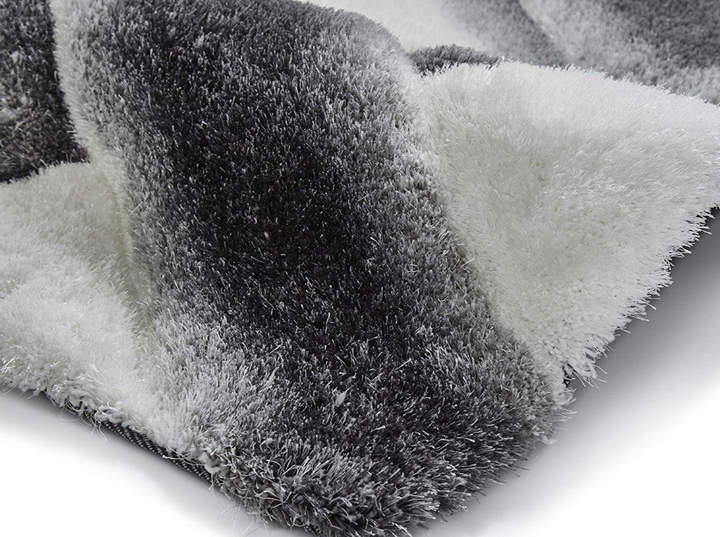 Think Rugs Hand Tufted Shaggy Collection - Noble House NH 9716 Grey/Ivory