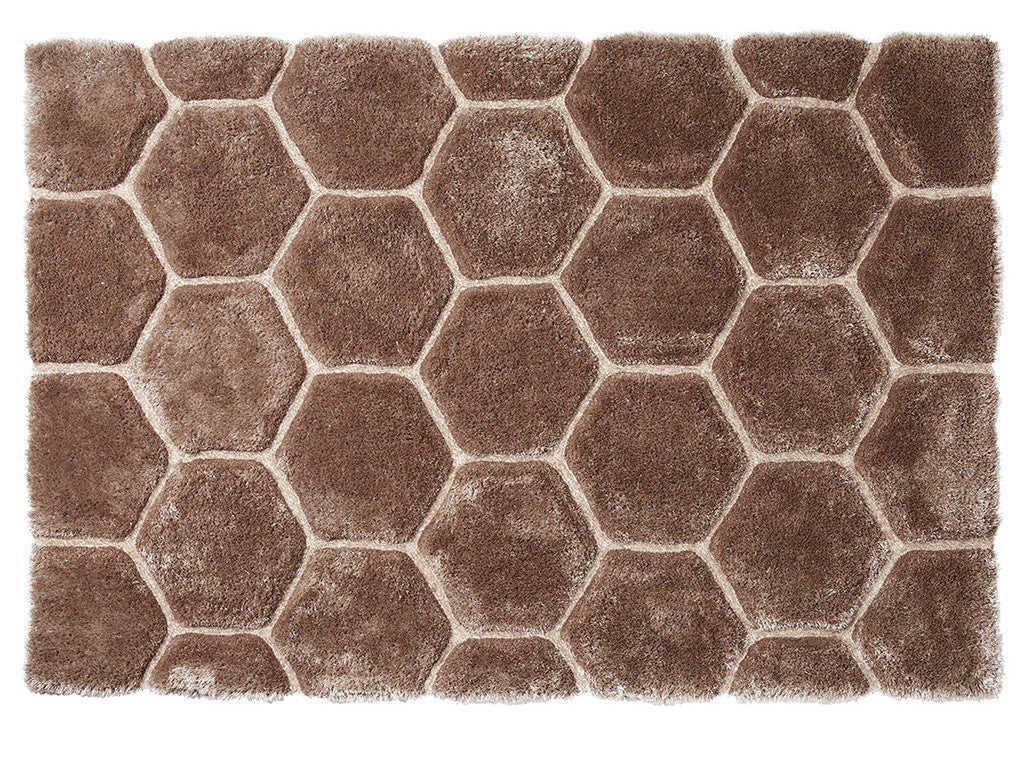 Think Rugs Hand Tufted Shaggy Collection - Noble House NH 30782 Beige